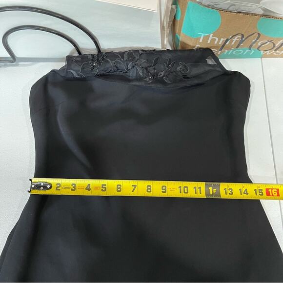 Black Mesh Floral Sheath Pencil Retro Dress - Picture 6 of 7